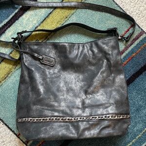 Rieker Black Shoulder Bag with Chain Detail